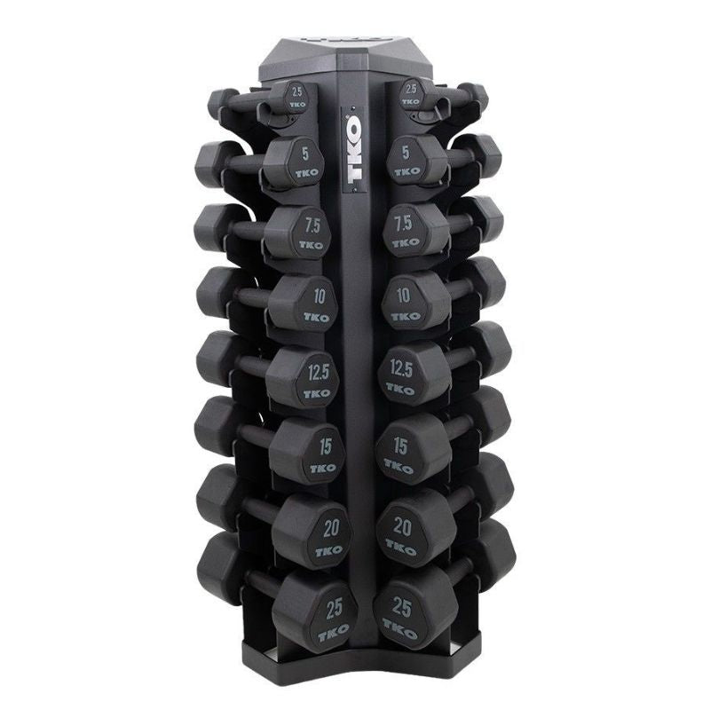 TKO Studio Dumbbell Set with Vertical Rack 2.5 lb to 25 lb Set