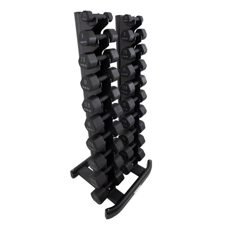 TKO 10 Pair Studio Dumbbell Set with Vertical Rack