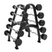 TKO 20-110lb rubber Curl barbells w/ 10 set rack