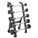 TKO 20-60lb rubber Curl barbells w/ 5 set rack