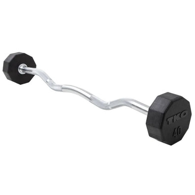 TKO 40lb 10-Sided Fixed Curl Bar (Rubber)