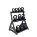 TKO 856KR 3 - Tier Kettle Bell Rack Right Side View with kettlebell Set