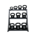 TKO 856KR 3 - Tier Kettle Bell Rack with Black Kettlelbells
