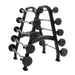 TKO Rubber Fixed Straight & Curl Barbell Combo Set with Rack