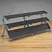 TKO S891-TXR-E20 5-100lb Rubber Hex Tri-Grip Handle Dumbbells with 3 Tier Shelf Rack inside Gym