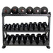 TKO Slam Ball & Tri-Grip Rubber Hex Dumbbell Set with 3-Tier Rack- S892-TXSB Front View