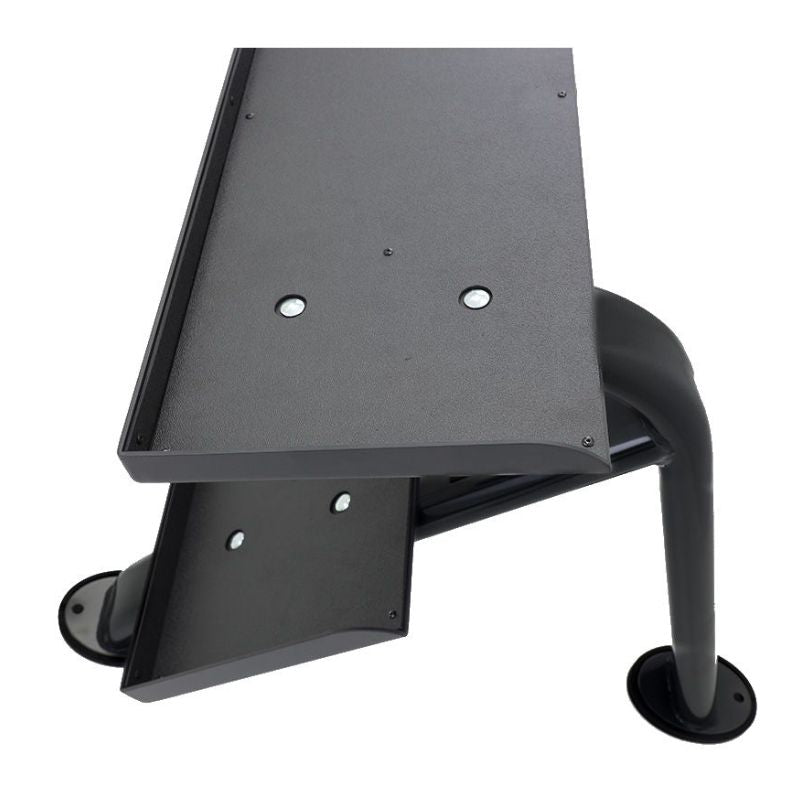 TKO Strength 2-Tier Horizontal Dumbbell Rack for Hex Dumbbells - 889HDR-BK Side Top View Empty Rack