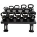 TKO Strength 2 Tier Kettlebell Rack with 5-50lb Kettelbell Set