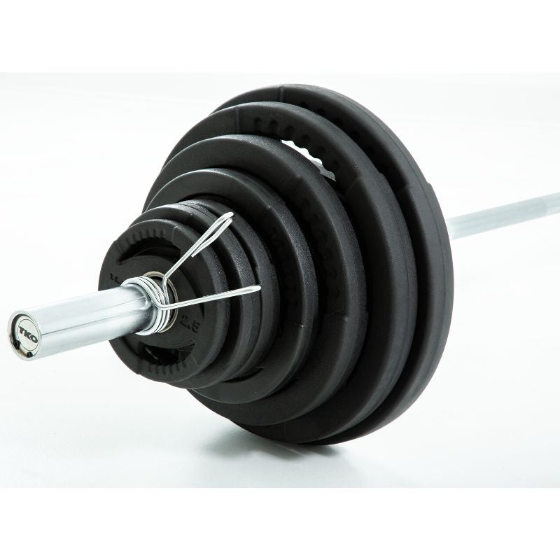 TKO Strength 300Lb Olympic Rubber Plate set w_1,000lb Bar & Collars - 803OR-300K Gallery 3