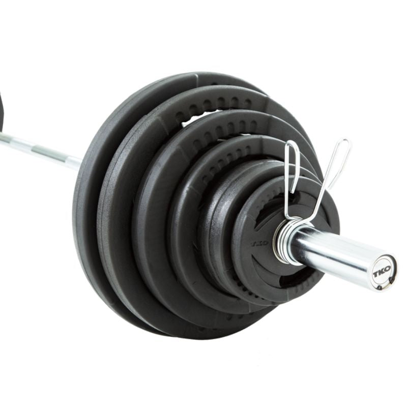 TKO Strength 300Lb Olympic Rubber Plate set w_1,000lb Bar & Collars - 803OR-300K Gallery 5