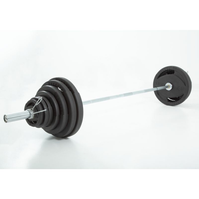 TKO Strength 300Lb Olympic Rubber Plate set w_1,000lb Bar & Collars