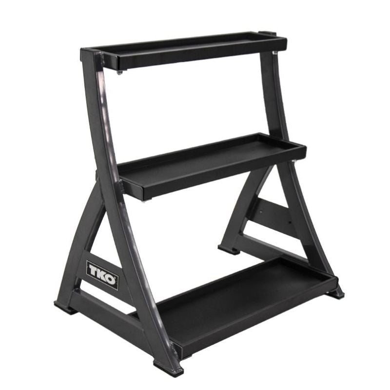 TKO Strength 3 - Tier Kettle Bell Rack Side Angled View