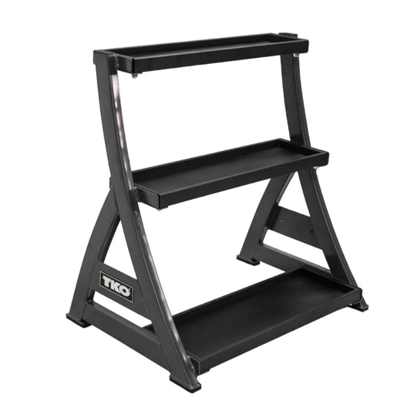 TKO Strength 3 Tier Kettlebell Rack - 856KR Left Side Angled View