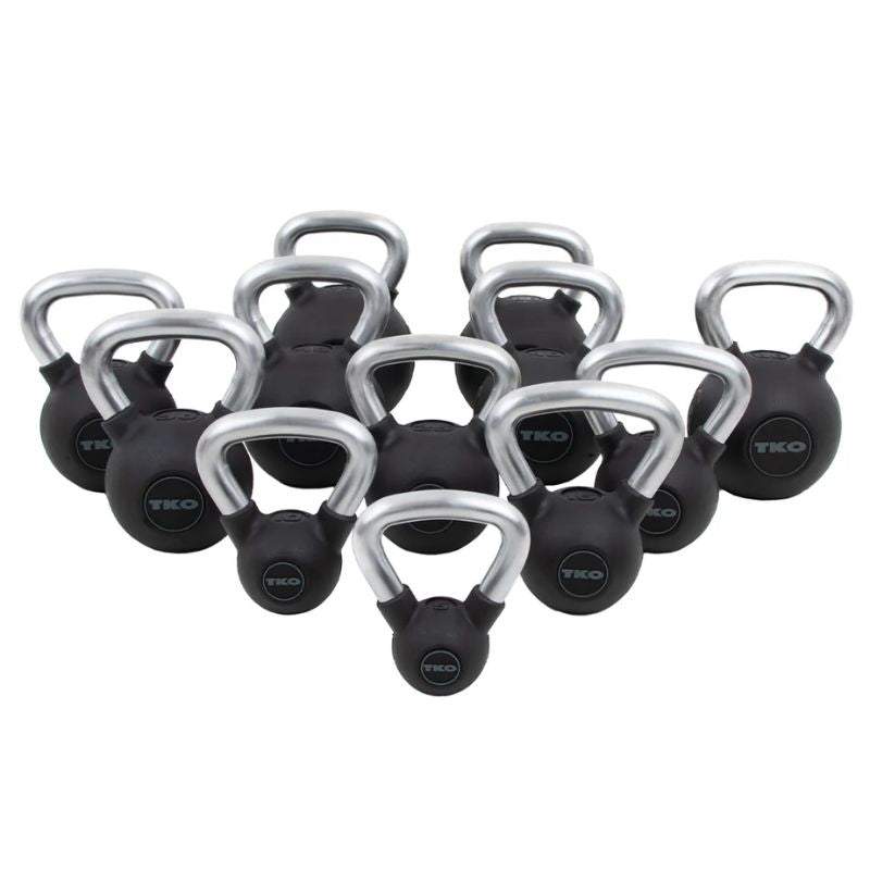 TKO Strength 5-70lb Rubber Coated Kettlebells