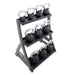 TKO Strength 5–50 lb Rubber Kettlebell Set with 3-Tier Rack – S856-KBR5-50 Right Angled View
