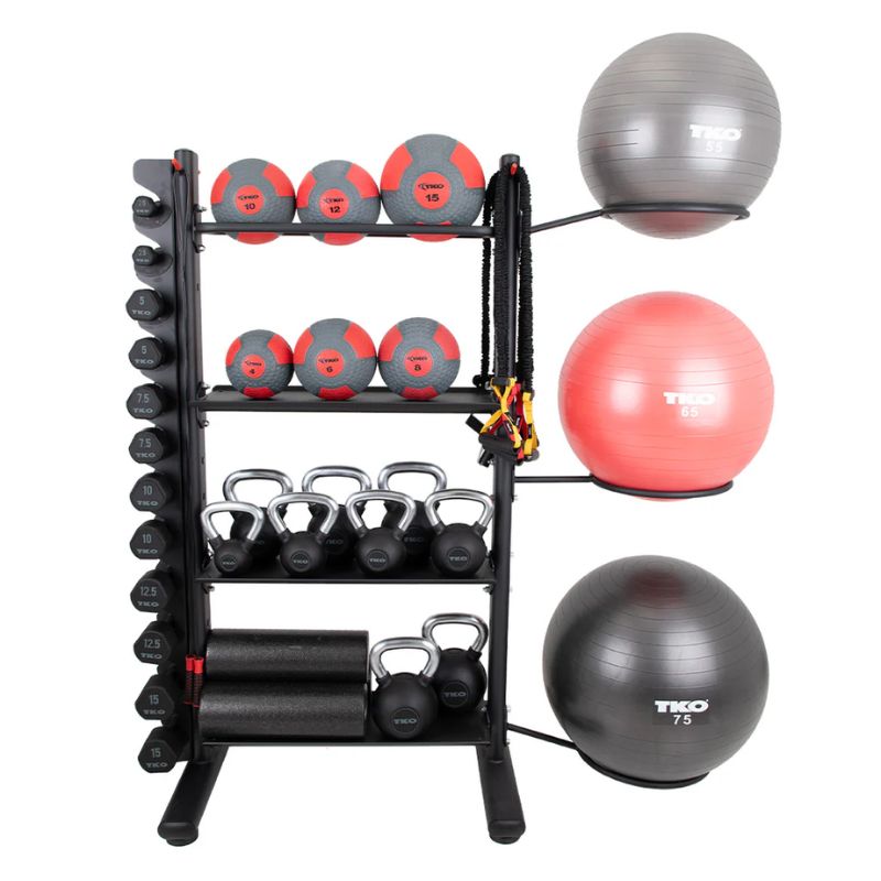TKO Strength Accessory Storage Rack - Strength Package 2 - S899-STRENGTH-2 Front View