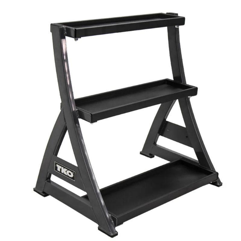 TKO Strength 4kg-36kg Cast Kettlebell Set with 3 Tier Rack - S856