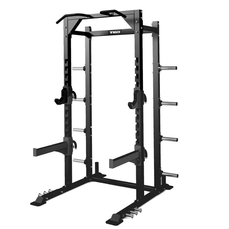 TKO Strength Half Rack - 921HR Matte Black Side View
