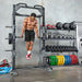 TKO Strength Half Rack with Storage - 921HR-STRG used inside gym with other accessories