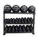 TKO Wall Ball & Tri-Grip Rubber Hex Dumbbell Set with 3-Tier Rack - S892-TXWB Front View 