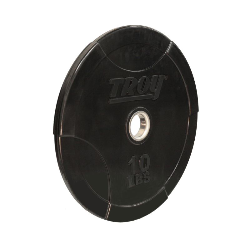 TROY Black Solid Bumper Plate w Steel Insert | BO-SBP 10 lb