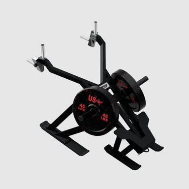 TROY PRO FORCE WEIGHT SLED with 2x 45 lbs weight plates on a white background