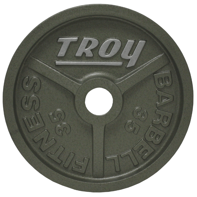 TROY Wide Flange Premium Grade Machined Olympic Plate Gray | HO - 35 lb