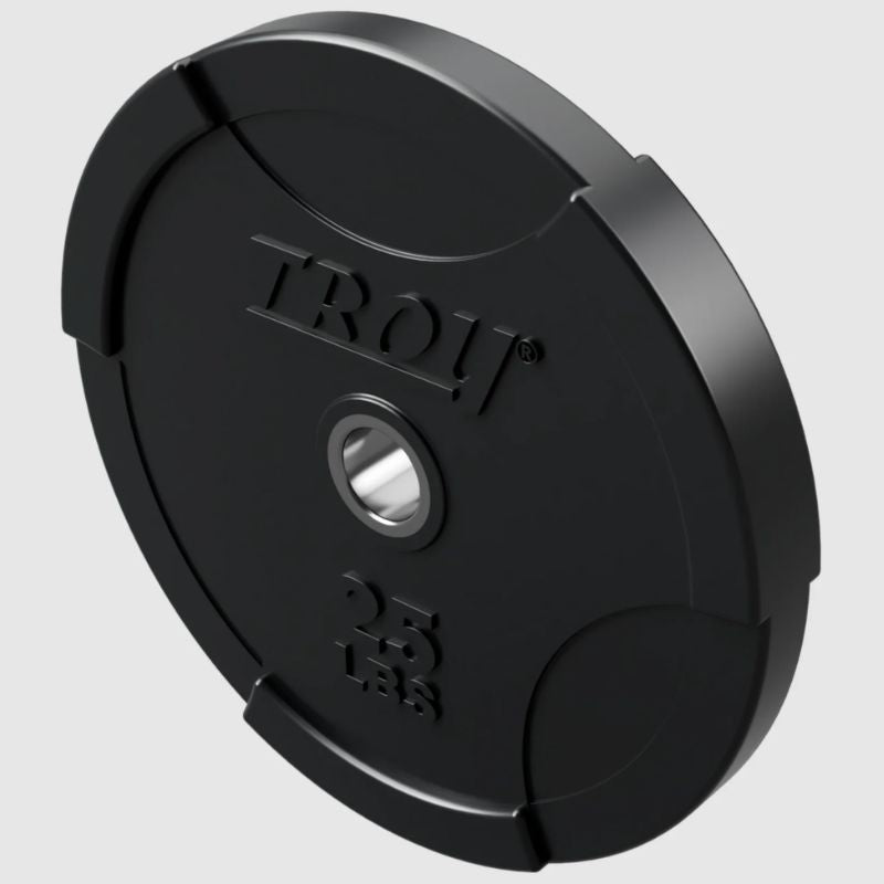 TROY BO-SBP Solid Black Bumper Plate with Steel Insert 25 lb Bumper Plate