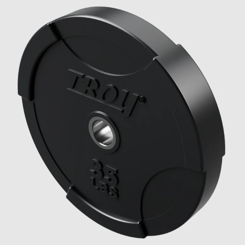 TROY BO-SBP Solid Black Bumper Plate with Steel Insert 35 lb Bumper Plate