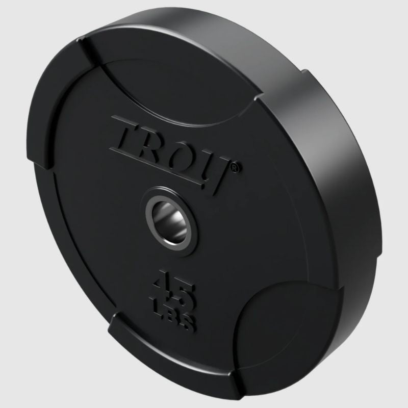 TROY BO-SBP Solid Black Bumper Plate with Steel Insert 45 lb Bumper Plate