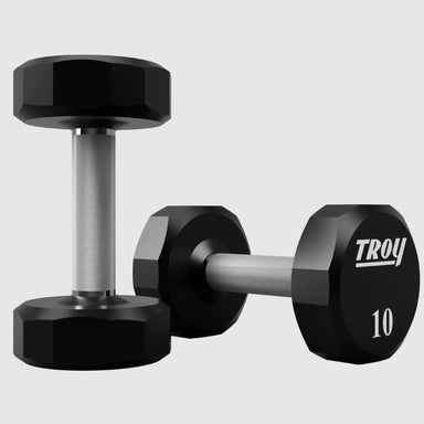 TROY COMMPAC-TSDU50 5-50 lb 12-Sided Urethane Dumbbell Set with Rack 10 lb urethane dumbbell