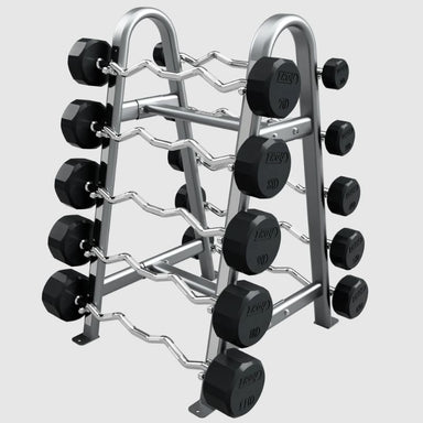 TROY COMMPAC-TZBR110 Rubber Curl Barbell Set with Horizontal Rack Main Display