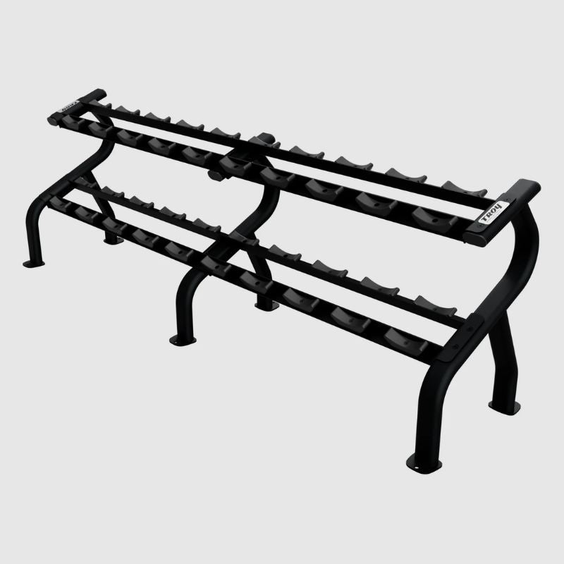 TROY DR-10 10-Pair Dumbbell Saddle Rack Black Empty