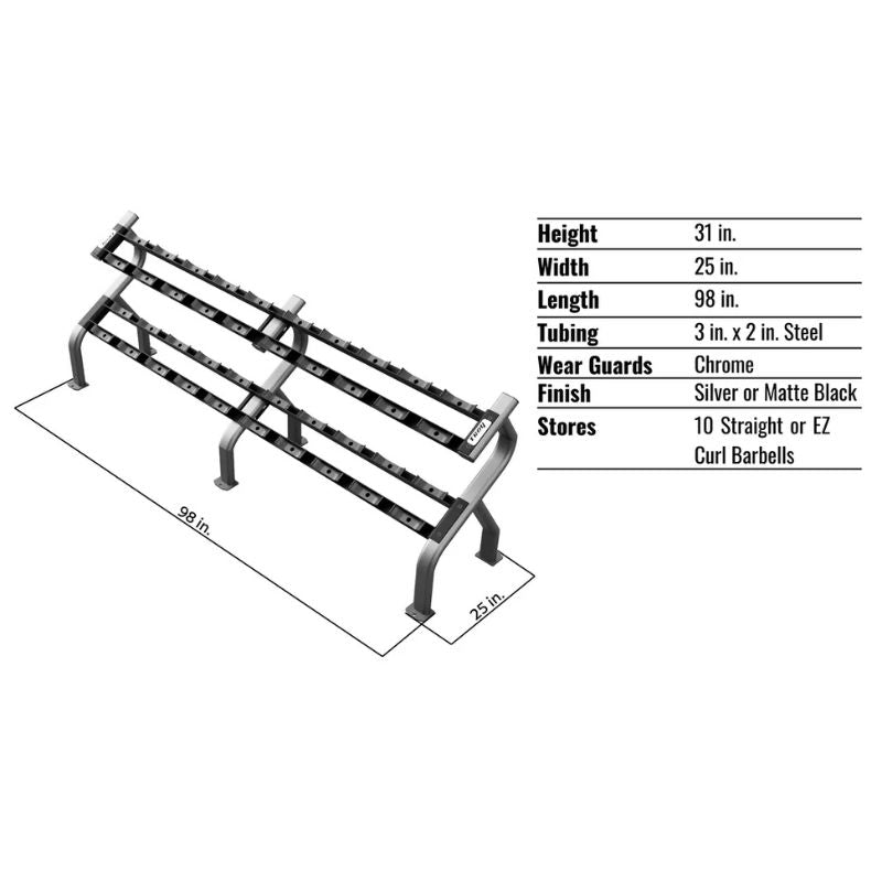 TROY DR-10 10-Pair Dumbbell Saddle Rack Dimensions