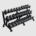 TROY DR-15 3 Tier 15 Pair Dumbbell Saddle Rack Black