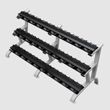 TROY DR-15 3 Tier 15 Pair Dumbbell Saddle Rack Silver