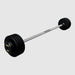 TROY Fixed Barbell Pro Style 100 lb Straight Barbell with Rubber Endcaps - Black _ PFB-R