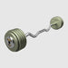 TROY Fixed Barbell Pro Style  110 lb Curl Barbell with Chrome Endcaps - Hammertone _ HZB-C