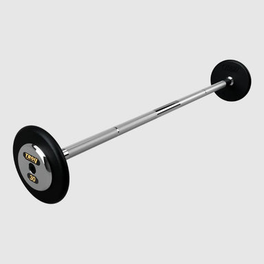 TROY Fixed Barbell Pro Style 30 lb Straight Barbell with Chrome Endcaps - Black _ PFB-C