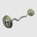 TROY Fixed Barbell Pro Style  50 lb Curl Barbell with Chrome Endcaps - Hammertone _ HZB-C