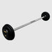 TROY Fixed Barbell Pro Style 50 lb Straight Barbell with Rubber Endcaps - Black _ PFB-R