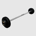 TROY Fixed Barbell Pro Style 60 lb Straight Barbell with Rubber Endcaps - Black _ PFB-R