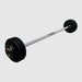 TROY Fixed Barbell Pro Style 80 lb Straight Barbell with Rubber Endcaps - Black _ PFB-R