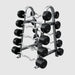 TROY Fixed Barbell Pro Style Rubber Encased Curl Barbell - RUFC-R with Rack