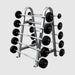 TROY Fixed Barbell Pro Style  Straight Barbell Set with Rubber Endcaps - Black _ PFB-R with Rack