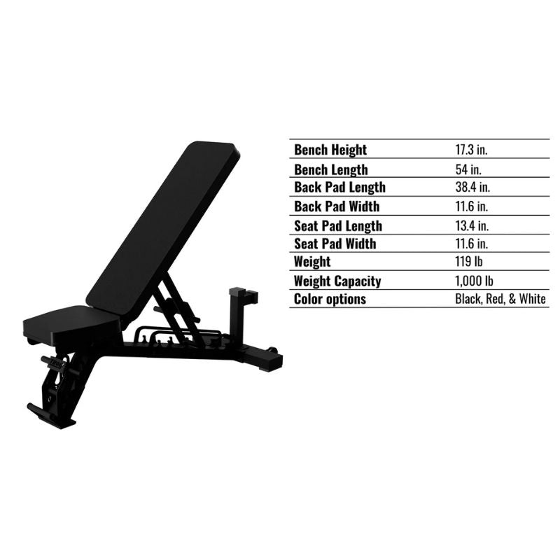 TROY G-AB-L Commercial Adjustable Ladder Bench Dimensions