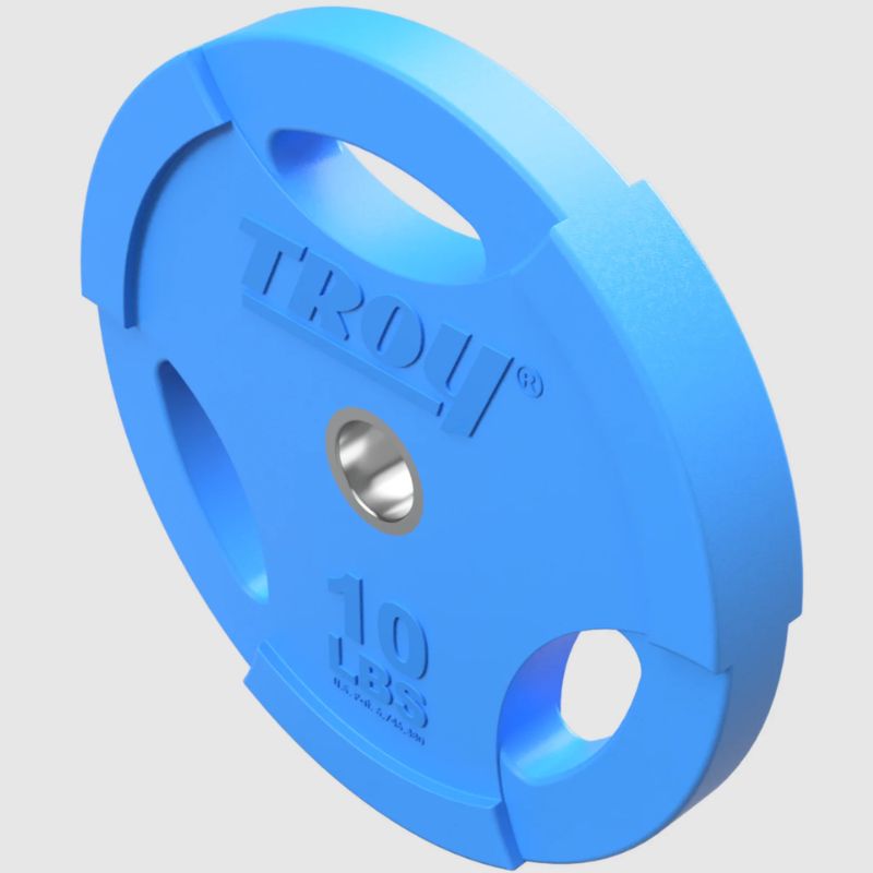 TROY GR-RC Quiet Iron Interlocking Color Rubber 1_ Grip Plate 10 lb weight plates