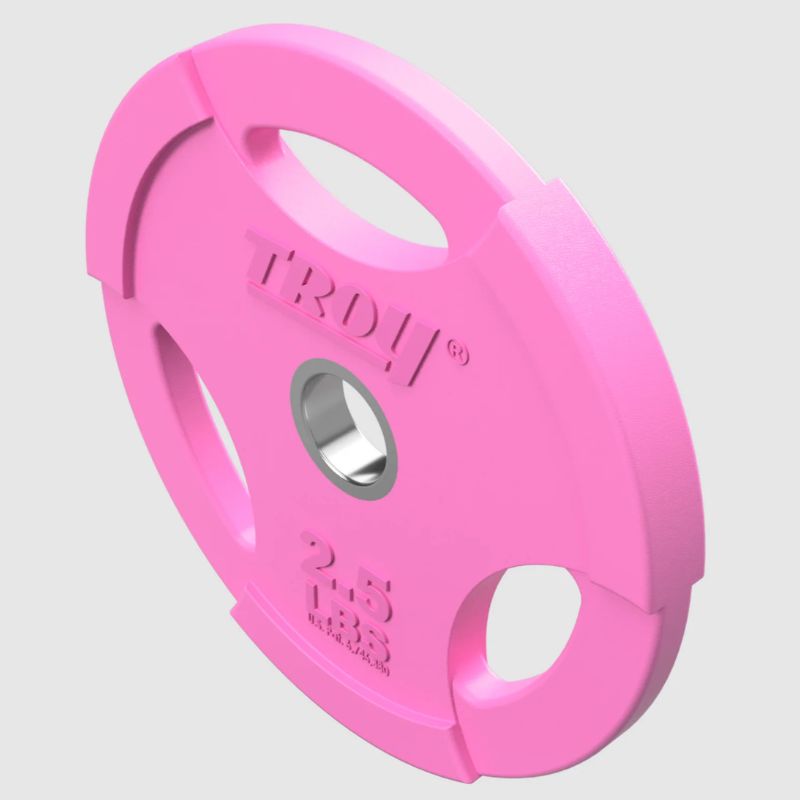 TROY GR-RC Quiet Iron Interlocking Color Rubber 1_ Grip Plate 2.5 lb Weight Plates