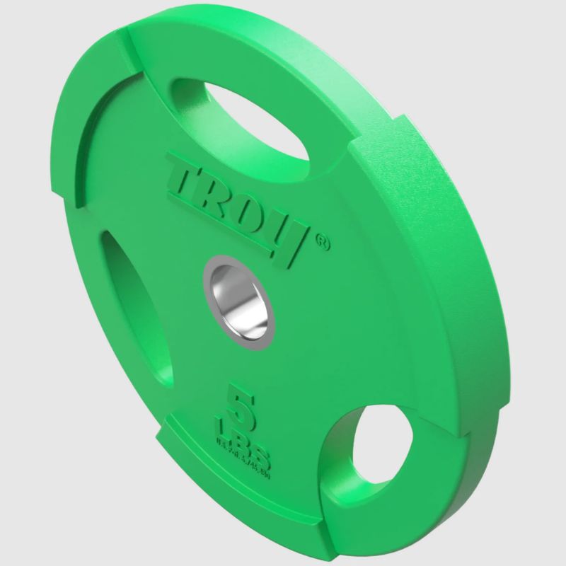 TROY GR-RC Quiet Iron Interlocking Color Rubber 1_ Grip Plate 5 lb weight plates