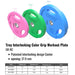 TROY GR-RC Quiet Iron Interlocking Color Rubber 1_ Grip Plate Features and Dimensions